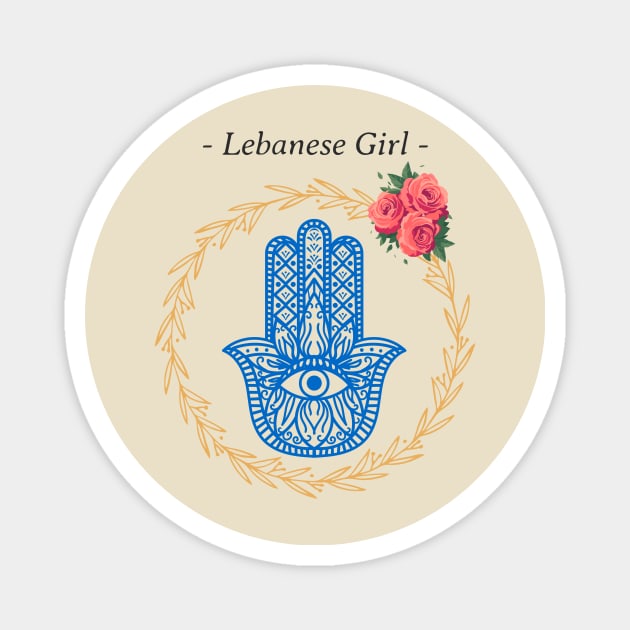 Lebanese Girl Hamsa lebanon Magnet by Tip Top Tee's